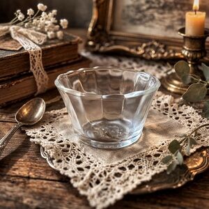 Vintage clear glass Fire King #422 custard cup